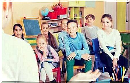 Students in a classroom.