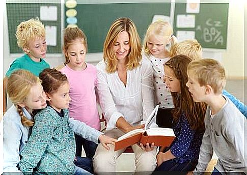 A teacher reading a story