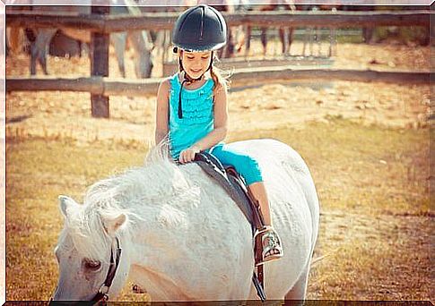 A girl on horseback