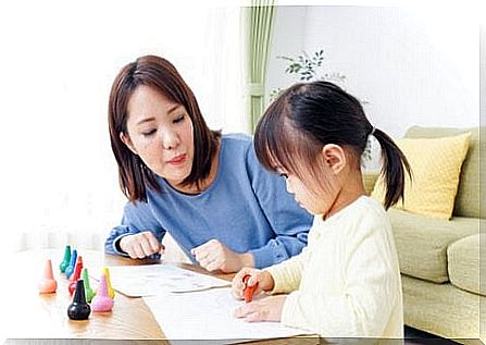 A girl is looked after by her nanny