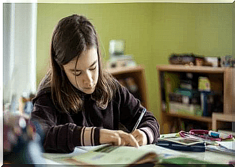 young girl student