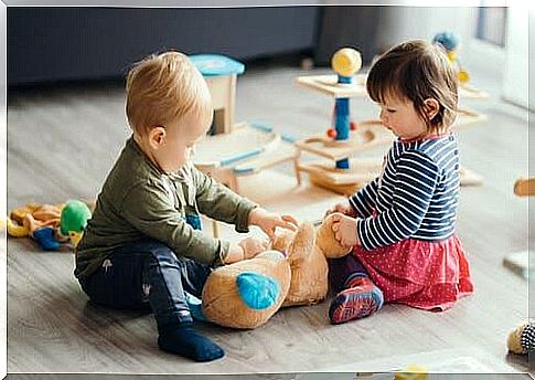 Two children at the nursery.