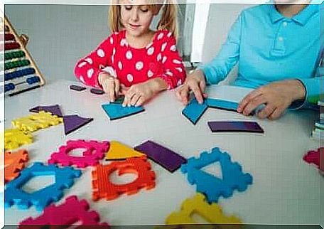 Children learning math.