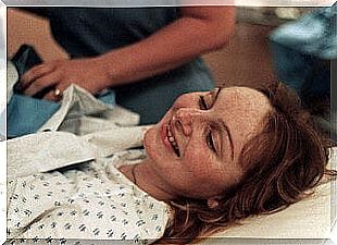 A pregnant woman on the day of childbirth 