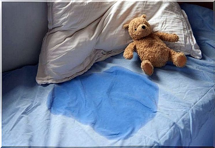 Wet bed by a child who has wet the bed 